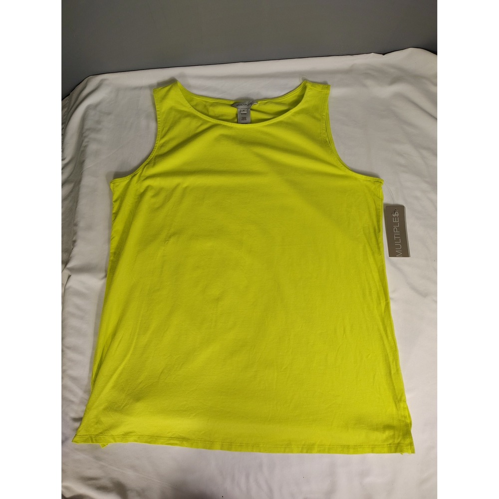 Multiples Missy Essentials Neon Yellow Tank Top XL M20101TM Summer 2020
